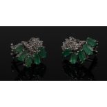 A pair of emerald and diamond earrings,