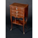 A Louis XV-Revival rosewood diminutive side cabinet,