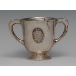 An American silver bell shaped loving cup,