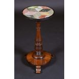 A Victorian specimen marble and rosewood tripod wine table, turned column, circular base,