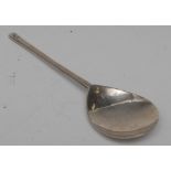 An early 17th century silver slip top spoon, stamped initials R and L to terminal, 15.