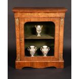 A Victorian gilt-metal mounted walnut and marquetry pier cabinet,