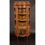 A 19th century French gilt-metal mounted Vernis Martin and mahogany serpentine vitrine,