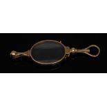 A pair of 18ct gold framed pince nez reading glasses, Henry Griffith & Son, stamped 18, 22.