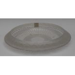 A Cristal Lalique Marguerites pattern large circular clear glass dish,