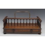 A Regency rosewood country house two-section book carrier/trough,