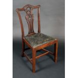 A Chippendale design mahogany side chair,