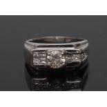 A gentleman's diamond set ring,