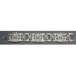 An impressive Art Deco diamond encrusted cocktail bracelet,