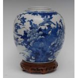 An early 18th century Chinese ovoid ginger jar,