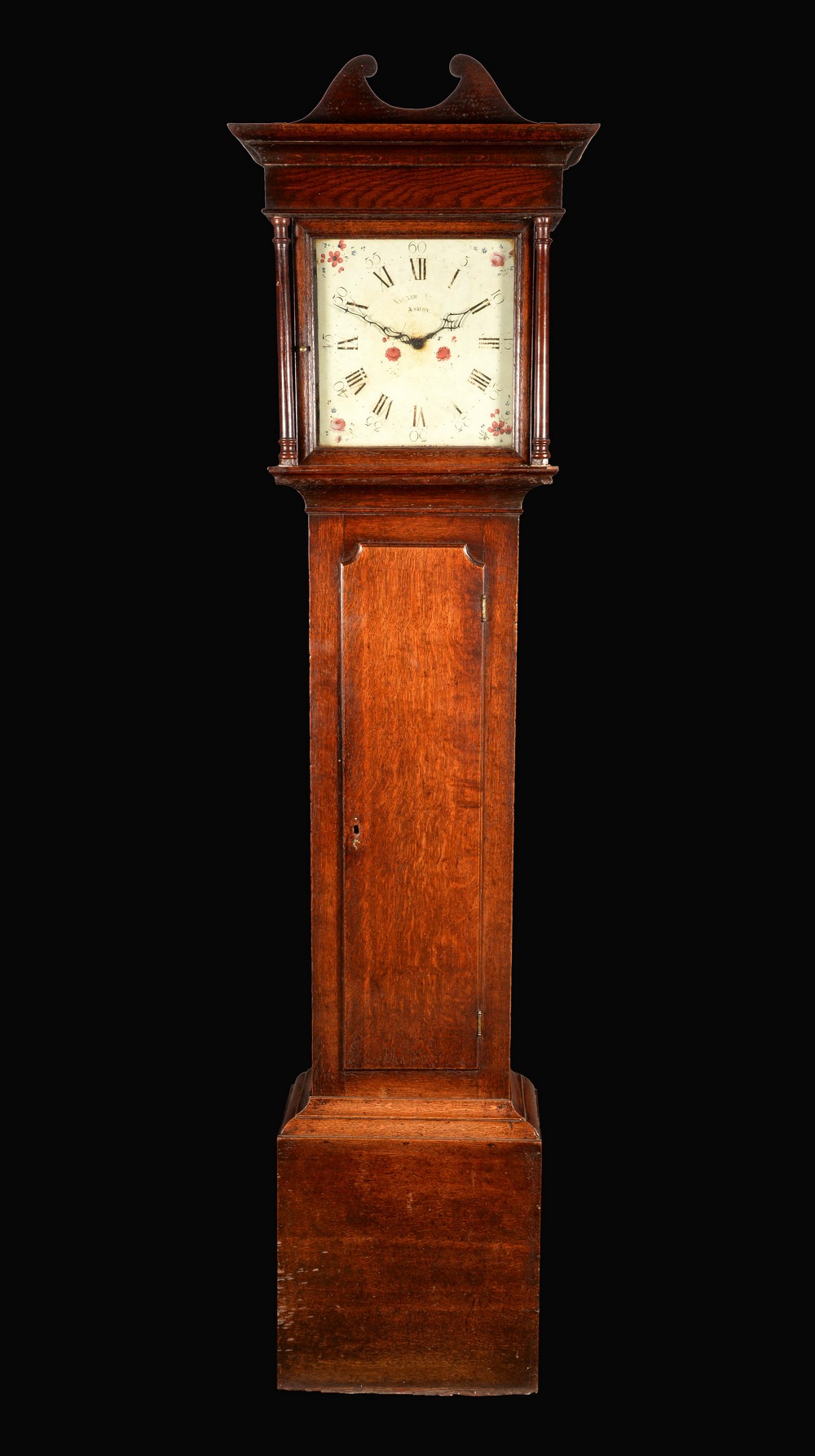 A George III oak longcase clock, 29cm square dial inscribed Varnam Noon, Ashby,