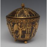 An American parcel-gilt and dark patinated bronze ice vase and cover,