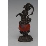 A 19th century filigree-mounted agate cabinet ewer, of small proportions, scroll handle,