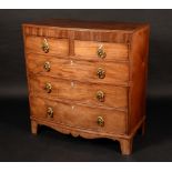 A Regency mahogany bow-fronted chest,