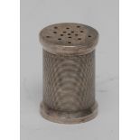 A Victorian silver novelty pepper, as a cotton reel, 4cm high, Sampson Mordan & Co,