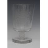 A large George VI commemorative goblet, Coronation May 12th 1937, engraved with crests,