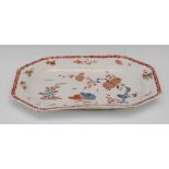 A Bow Two Quail pattern octagonal plate, painted in the Kakiemon palette with the two birds,