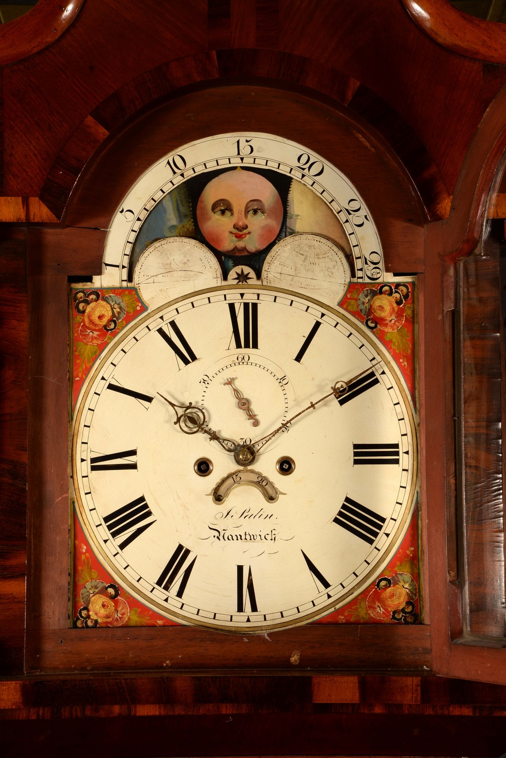 A Victorian mahogany, rosewood and marquetry longcase clock, 35cm arched painted dial, inscribed J. - Image 2 of 2