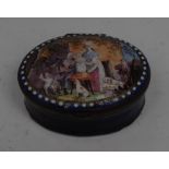 A George III South Staffordshire enamel oval patch box,