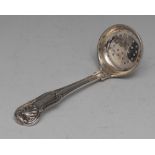 Paul Storr - a George III Hourglass pattern sifter spoon, 14cm long,