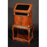 A fine Franglais gilt-metal mounted kingwood and marquetry library centre cabinet, moulded top,