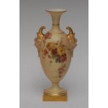 A Worcester two-handled pedestal vase,