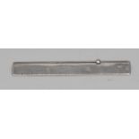 An early 20th century silver novelty propelling pencil, as a ruler, 8cm long, Rd.no.