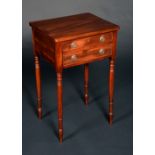 A William IV mahogany rounded rectangular work table,