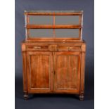 A Regency rosewood and brass marquetry chiffonier,