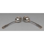 Paul Storr - a pair of George III Hourglass pattern sauce ladles, 17.