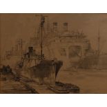 Cyril Walduck Edwards (1902 - 1982) Whale Boats signed, pencil and wash,
