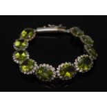 A green peridot bracelet,