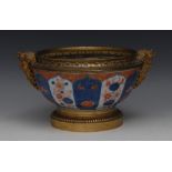 An ormolu mounted Imari circular bowl,