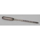 A George I silver marrow scoop, of typical form, 22cm long, Edward Pocock,