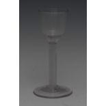 An early George III air twist stem wine glass, ogee bowl, domed circular foot, 15.5cm high, c.