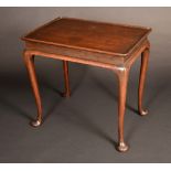 An Irish mahogany rounded rectangular silver table, dished top with shallow gallery,