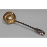 A Victorian silver Fiddle and Shell pattern ladle, Charles Boyton,