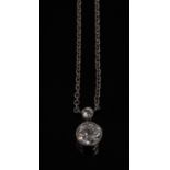 A diamond pendant necklace, double graduated diamond set pendant,