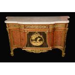 A fine Louis XVI design ormolu mounted thuya wood commode à vantaux, possibly by Dasson,