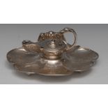 A Victorian silver novelty inkstand, as a Roman lamp,