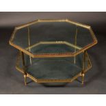 A late 20th century two-tier octagonal table,