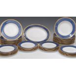 A Spode Copelands China part dinner service, comprising ten soup plates, nine dinner plates,