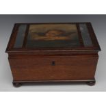 A George/William IV rosewood tapered rectangular work box,