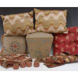 Furnishings - 19th century and later cushions; curtain ties;