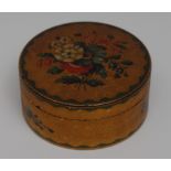 An early 19th century French Vernis Martin circular snuff box,