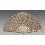 An early 20th century French silk fan,