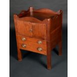 A George III mahogany tray-top night table,