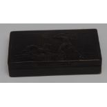 An early 19th century French pressed horn rectangular table snuff box,