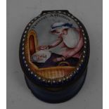 A George III South Staffordshire enamel oval patch box,