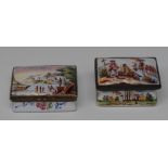 A George III South Staffordshire enamel rectangular box,